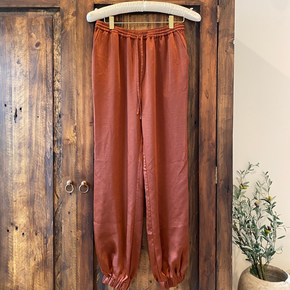 LPA Dark Orange Silk Jogger